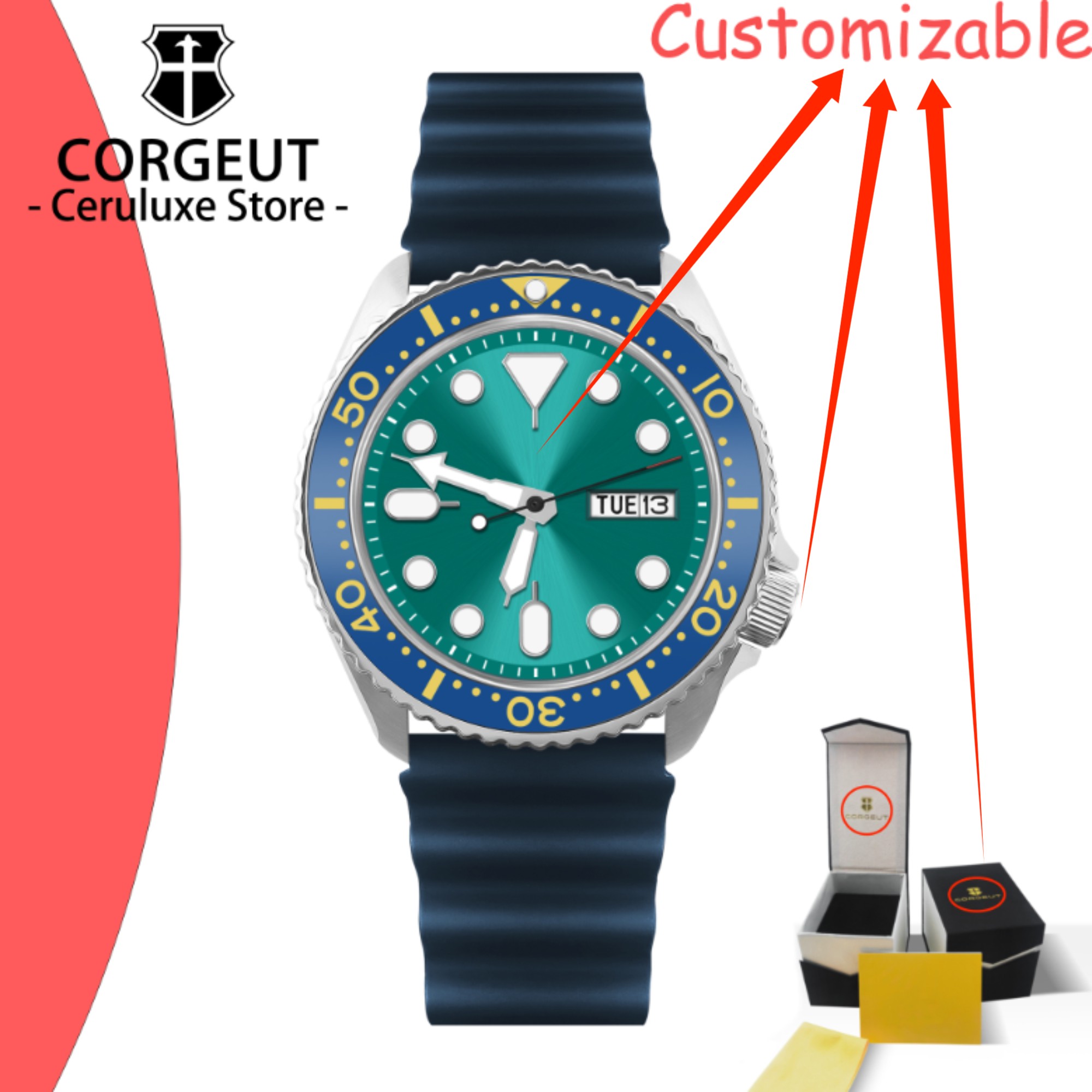 Waterproof Diving Watch - ساعة غوص ميكانيكية للرجال بشعار مخصص،