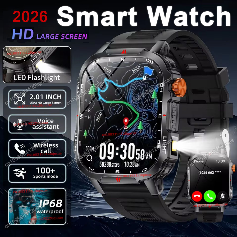 Smartwatch Rugged Watches For Men - ساعة ذكية عسكرية متينة جديدة لعام