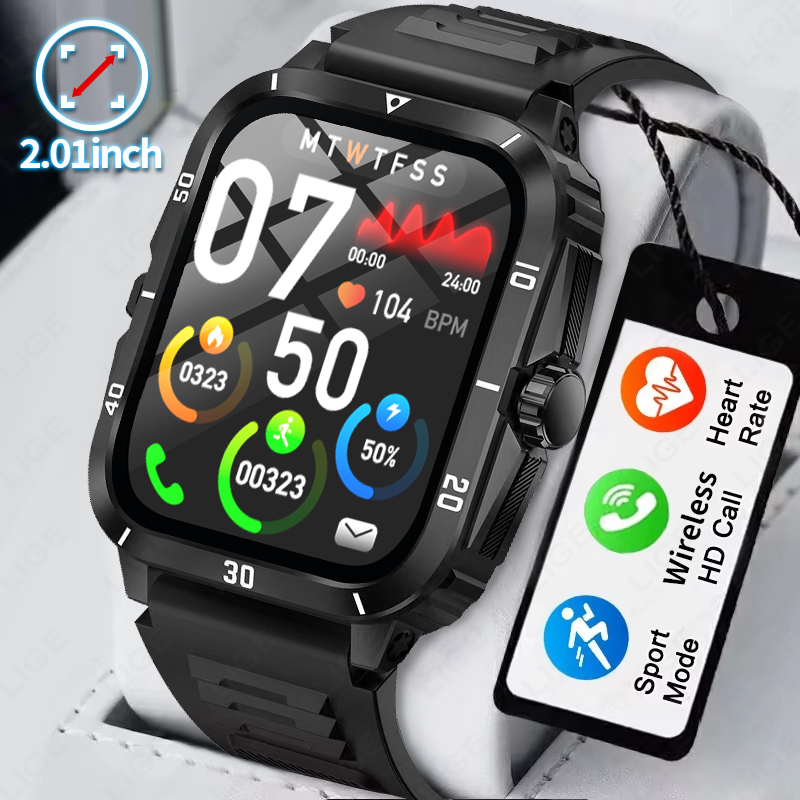 Smartwatch Latest Watches For Men - 2.01 شاشة ساعة ذكية بلوتوث دعوة