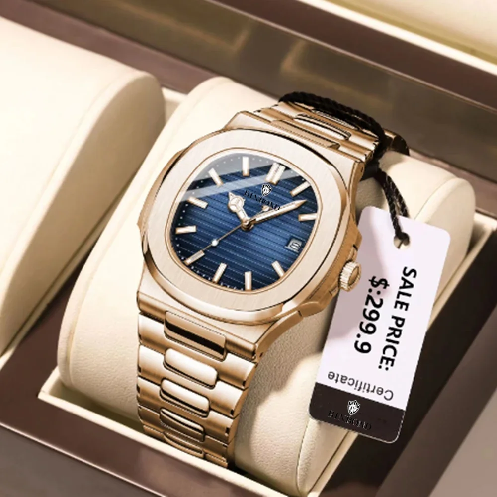 Smartwatch Luxury Watches For Men - جديد سويسرا رجل عادية ارتفع الذهب