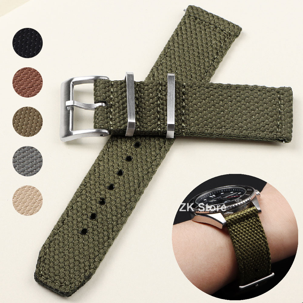 Smartwatch Army Watches For Men - أحزمة ساعة نايلون من الكتان للرجال