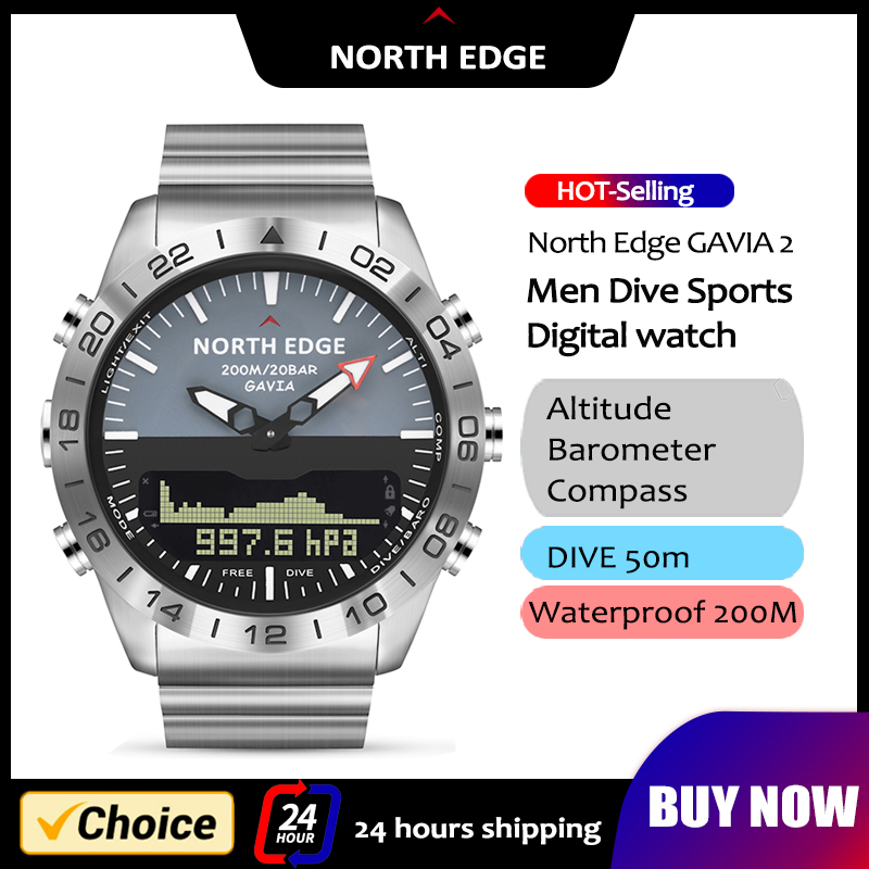 Smartwatch Army Watches For Men - NORTH EDGE رجل الغوص ساعة الجيش
