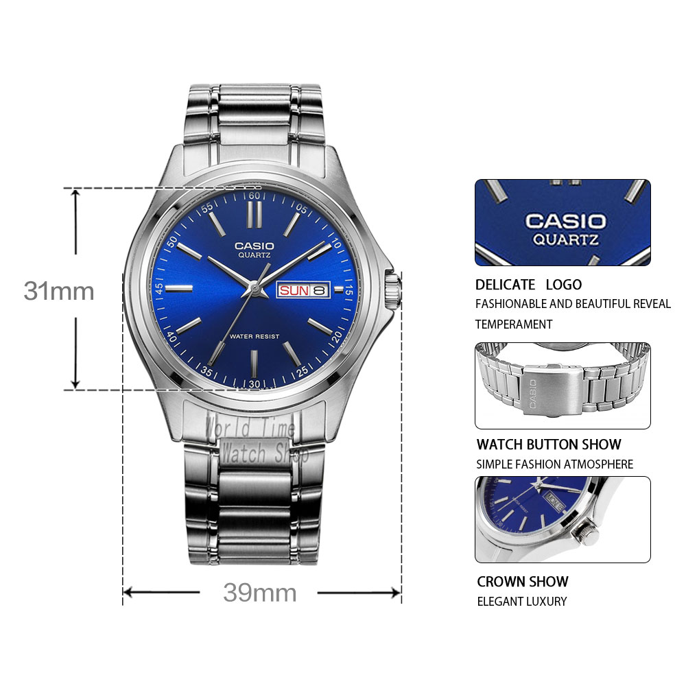 Smartwatch Casio Watches For Men - ساعة كاسيو للرجال بسيطة مع تقويم