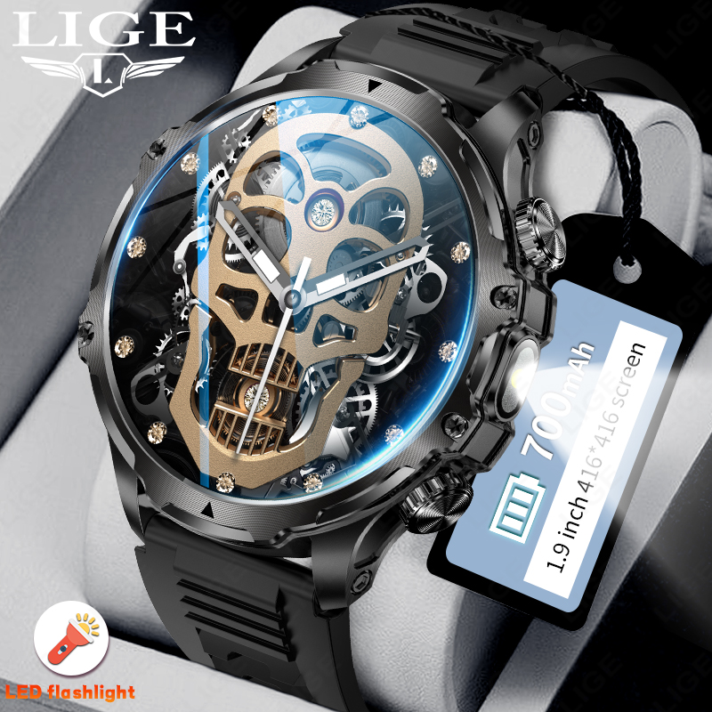 Smartwatch Latest Watches For Men - LIGE 700mah بطارية كبيرة مصباح يدوي