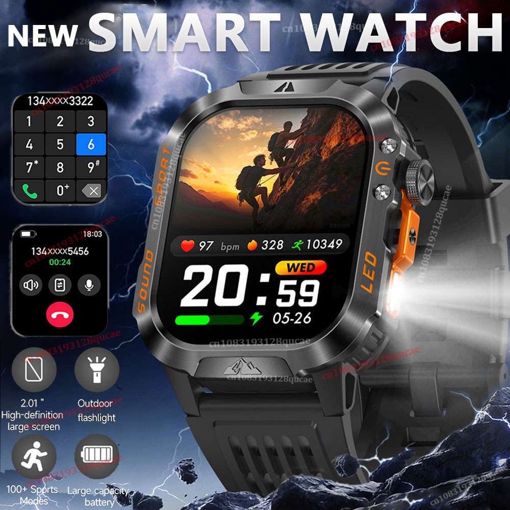 Smartwatch Rugged Watches For Men - ساعة ذكية عسكرية متينة بنظام تحديد