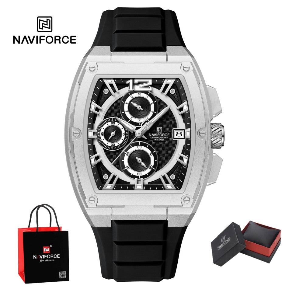 Silicone Sport Band - ساعة NAVIFORCE الرياضية الفاخرة المقاومة للماء