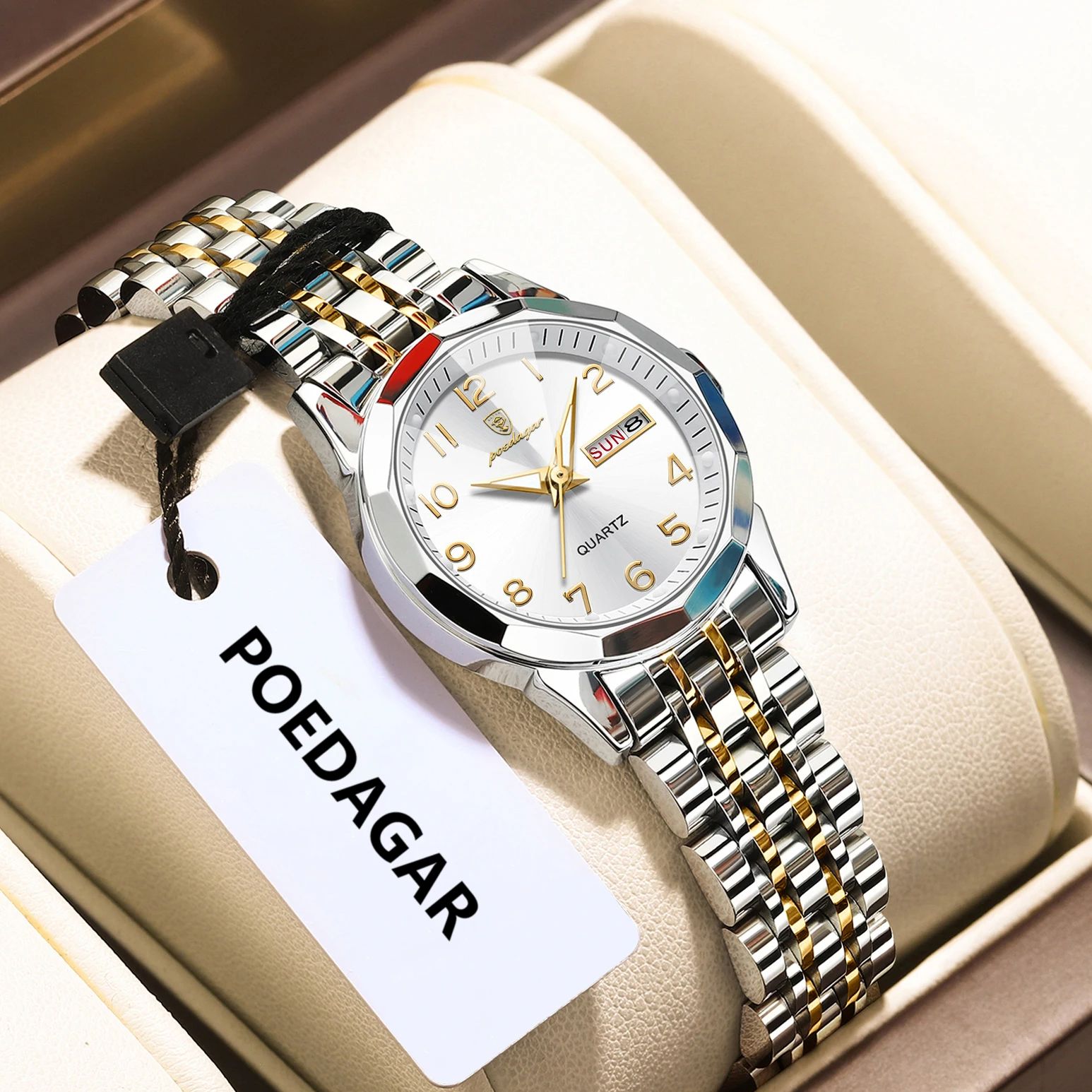Waterproof Diving Watch - POEDAGAR أنيقة كوارتز السيدات ساعة اليد