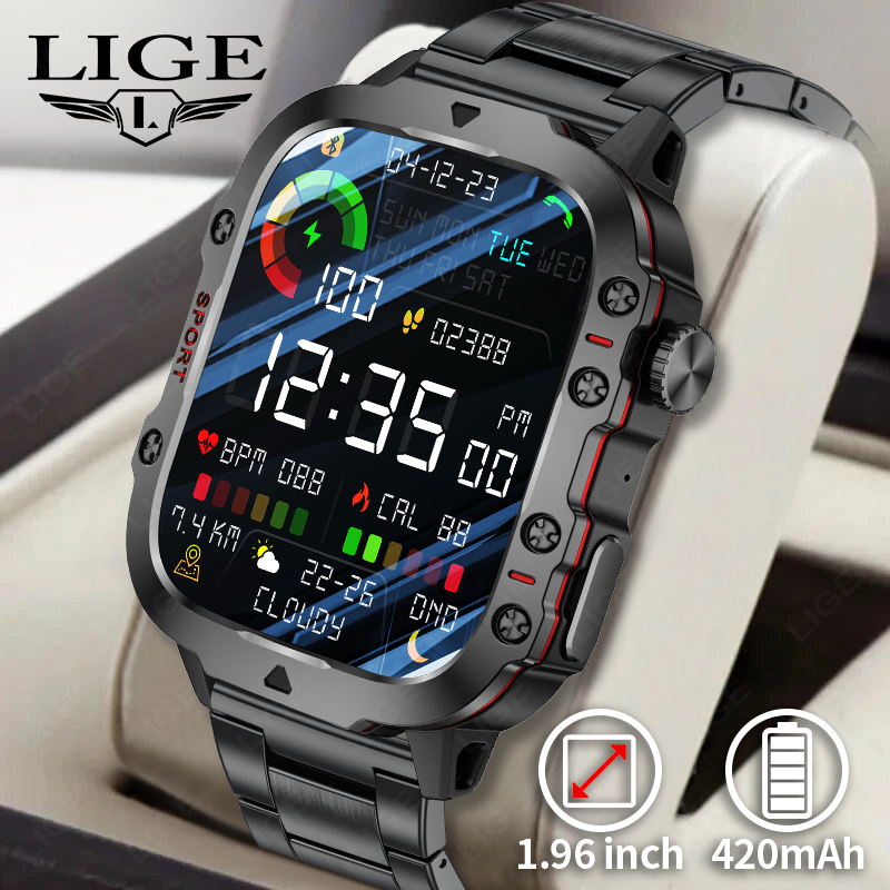 Smartwatch Rugged Watches For Men - 2026 وعرة اللياقة البدنية العسكرية ساعة