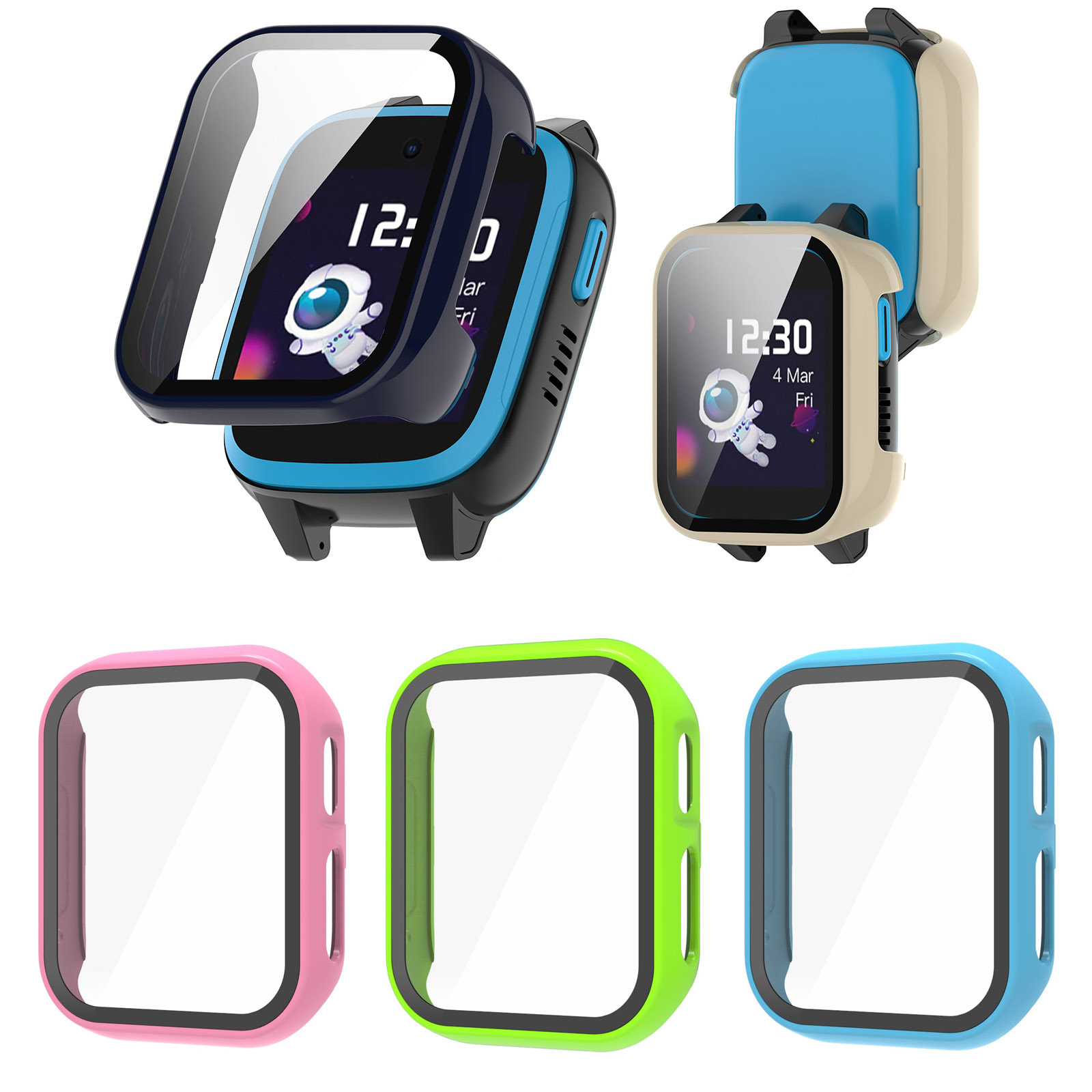 Smartwatch Watches Kids - حافة صلبة قذيفة الزجاج حامي الشاشة