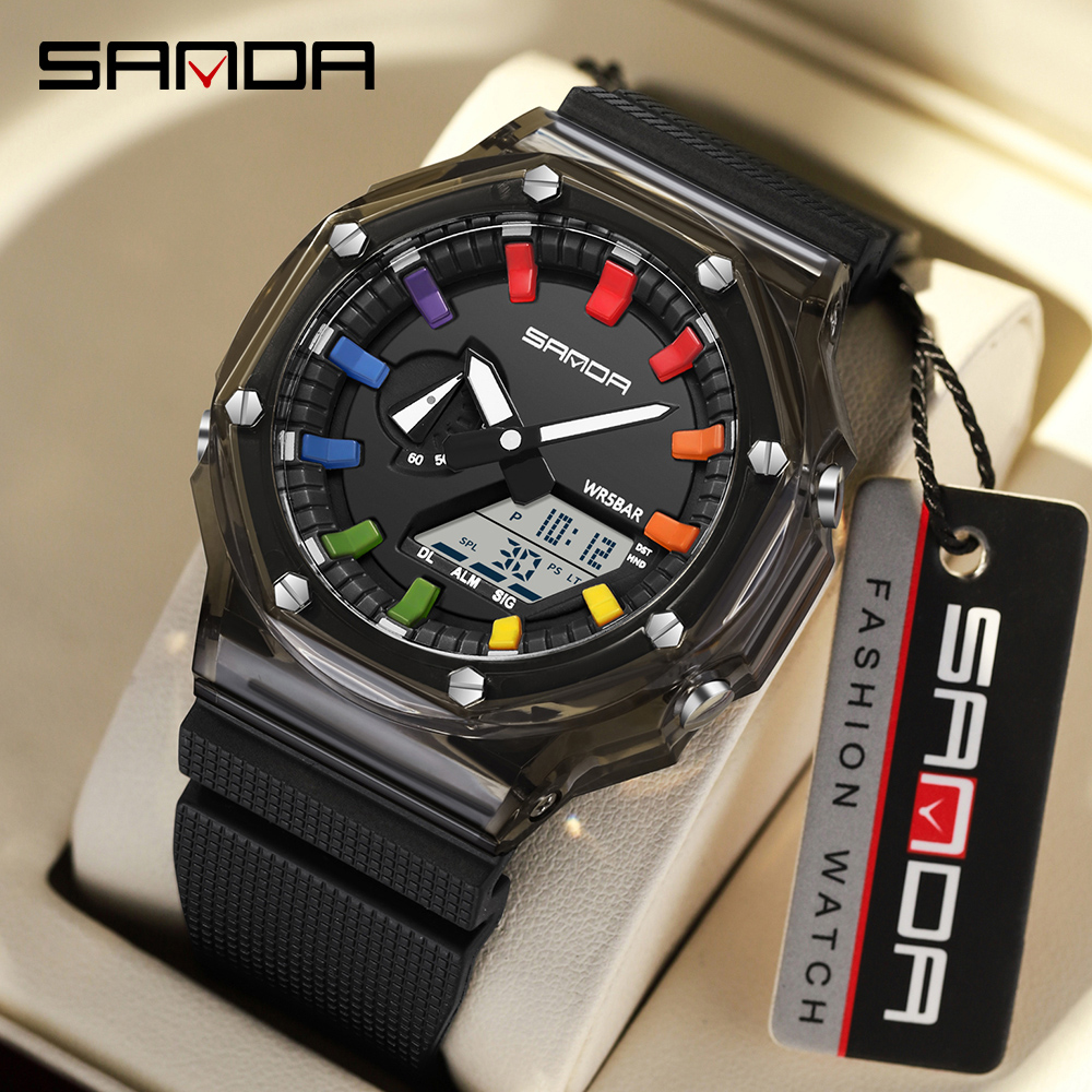 Smartwatch Army Watches For Men - SANDA 3341 ساعة LED رقمية للرجال