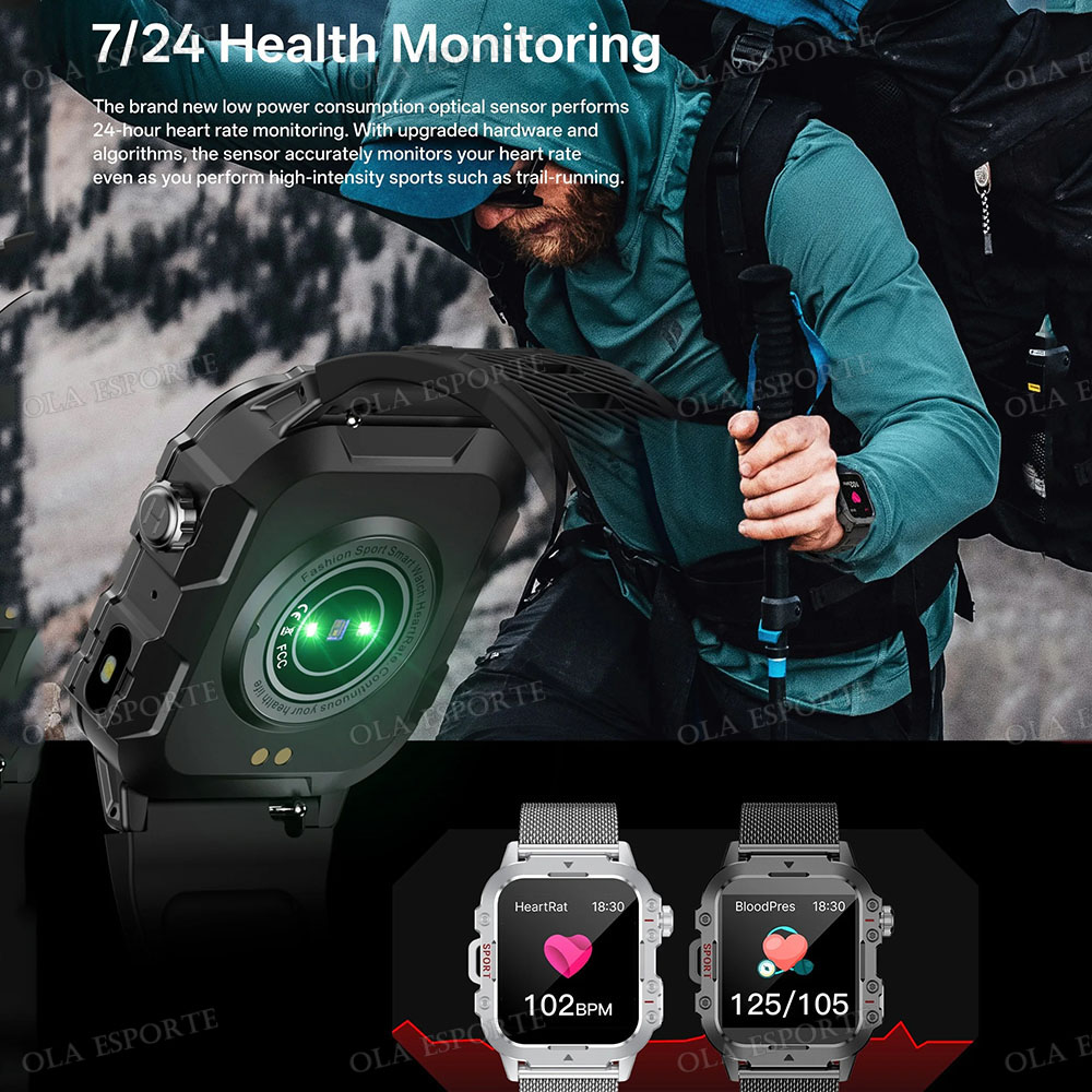 ساعة ذكية عسكرية متينة جديدة ل - مراجعة Smartwatch Rugged Watches For Men وسعره