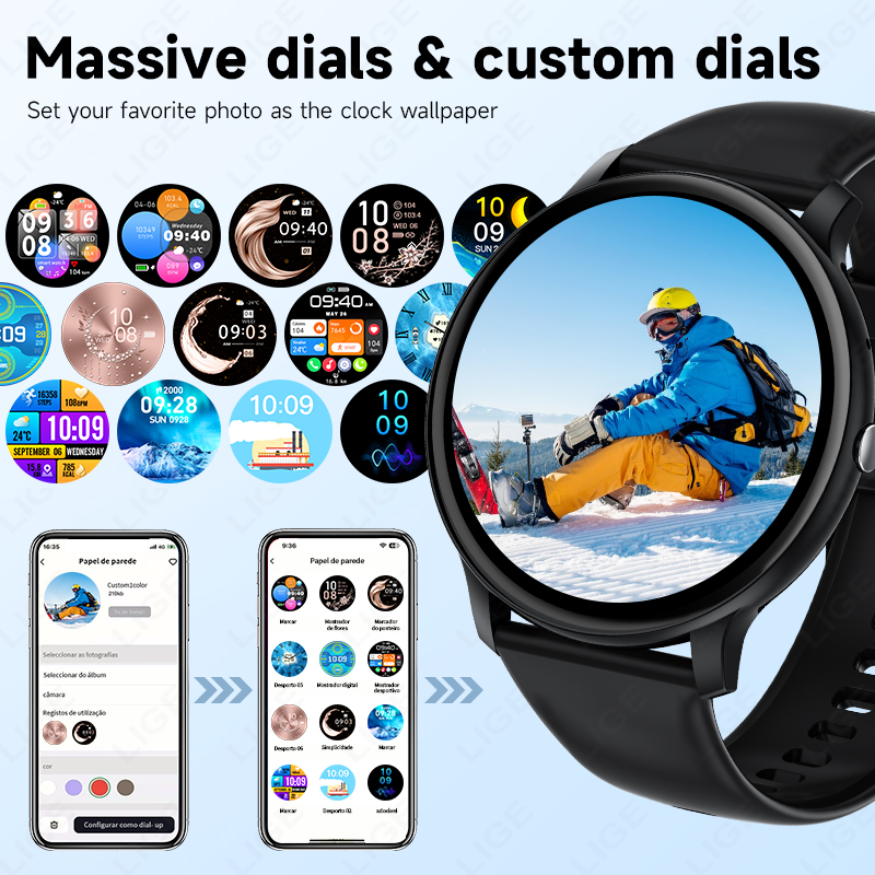LIGE بلوتوث دعوة النساء ساعة ذ - مراجعة Smartwatch Latest Watches For Men وسعره