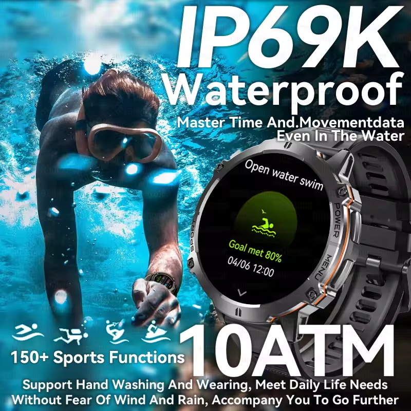 ساعة ذكية عسكرية رياضية جديدة  - مراجعة Smartwatch Military Watches For Men وسعره