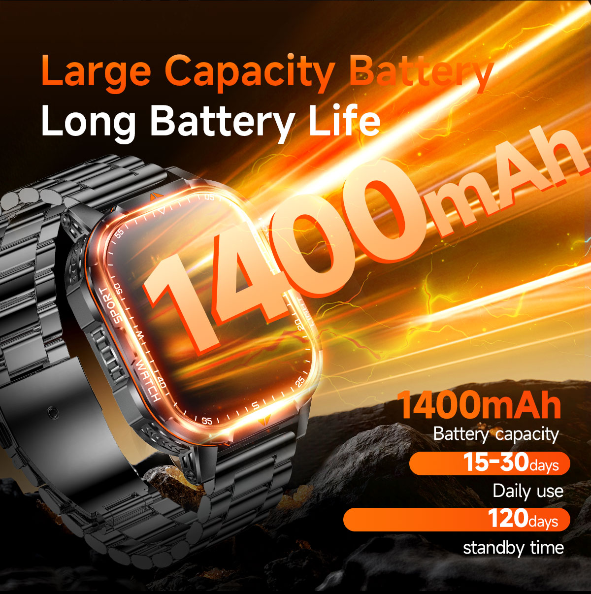 ساعة ذكية جديدة لعام 2026 ببطا - مراجعة Smartwatch Military Watches For Men وسعره