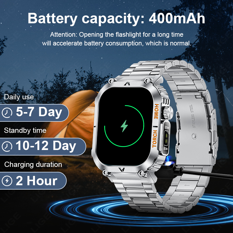 ساعة ذكية رجالية LIGE للأنشطة  - مراجعة Smartwatch Latest Watches For Men وسعره
