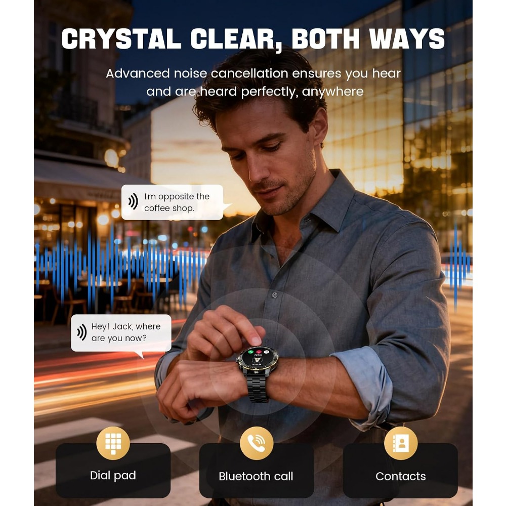 ساعة ذكية للرجال: شاشة AMOLED  - مراجعة Smartwatch Iphone Watch For Men وسعره
