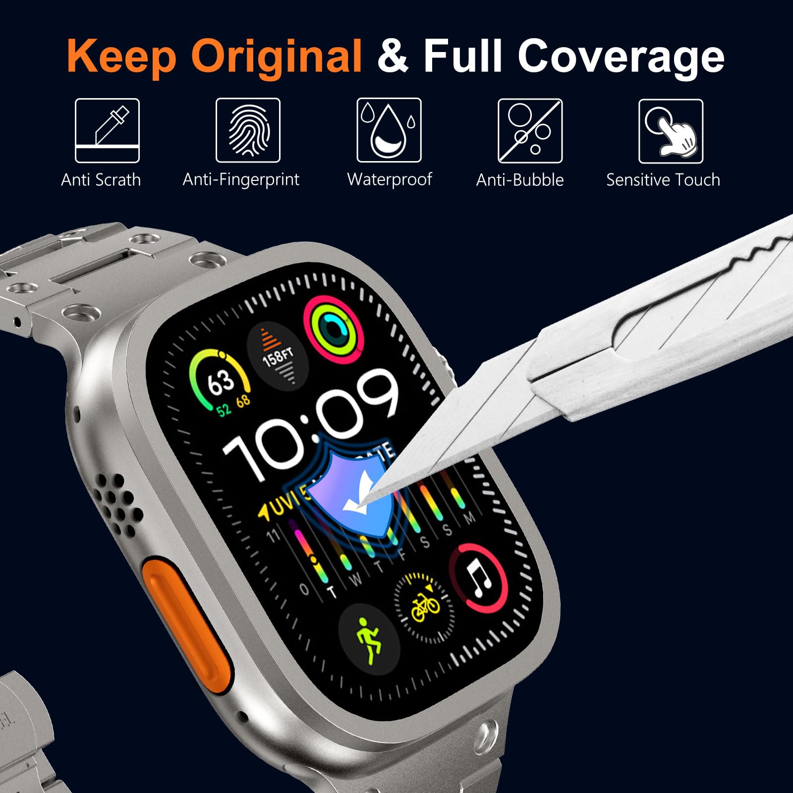 زجاج مقسى لساعة أبل الترا 49 م - مراجعة Smartwatch Watches For Men وسعره