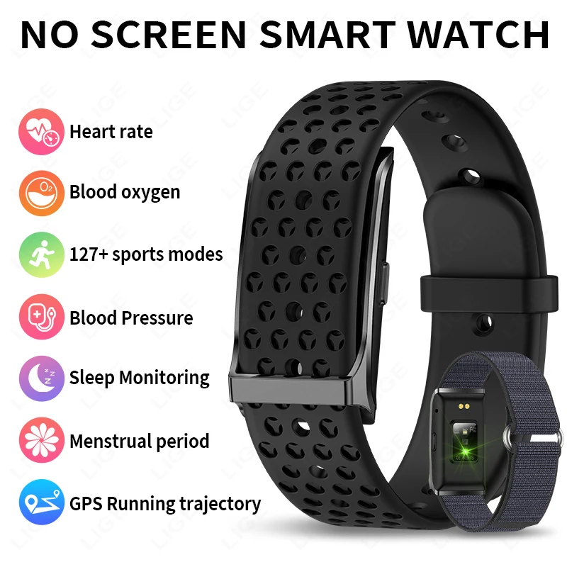 LIGE لا شاشة ساعة ذكية الصحة أ - مراجعة Smartwatch Latest Watches For Men وسعره
