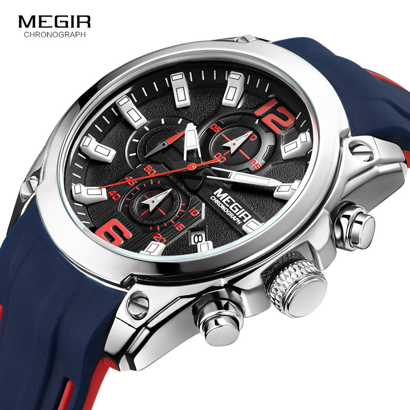 ساعة Megir للرجال كرونوغراف تن - مراجعة Silicone Sport Band وسعره