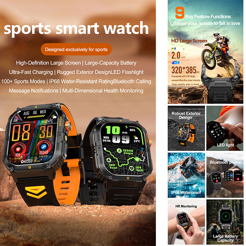 ساعة ذكية رجالية متينة للاستخد - مراجعة Smartwatch Rugged Watches For Men وسعره
