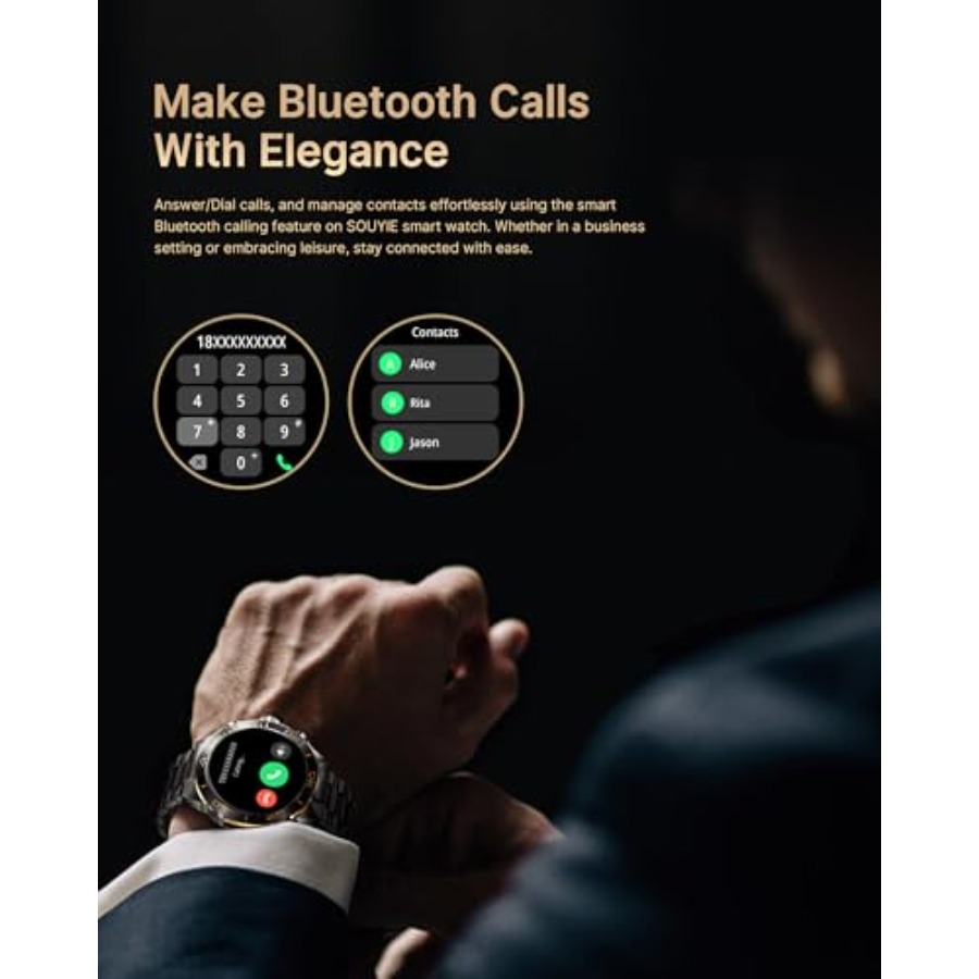 ساعة ذكية للرجال تدعم الرد على - مراجعة Smartwatch Iphone Watch For Men وسعره