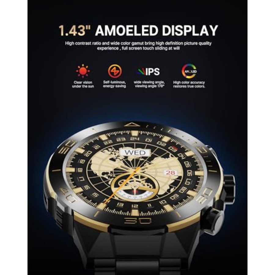 ساعة ذكية للرجال تدعم الرد على - مراجعة Smartwatch Iphone Watch For Men وسعره