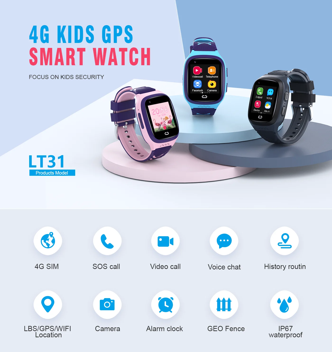 4G الاطفال Smartwatch SOS مقاو - مراجعة Smartwatch Watches Price وسعره