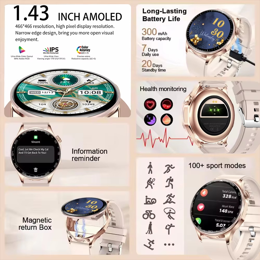 2 في 1 TWS سماعة ساعة ذكية 1.4 - مراجعة Smartwatch Noise Watches For Women وسعره