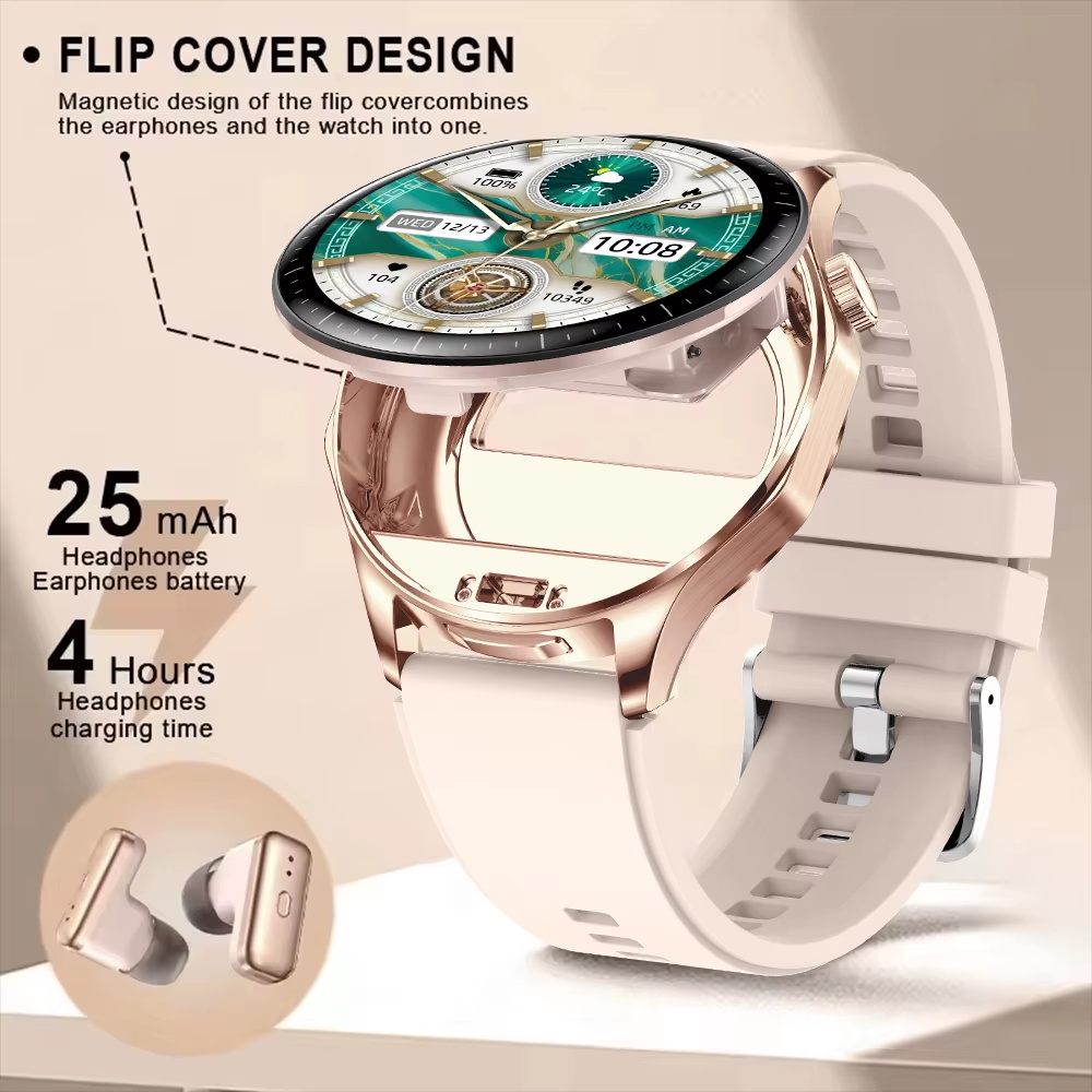2 في 1 TWS سماعة ساعة ذكية 1.4 - مراجعة Smartwatch Noise Watches For Women وسعره