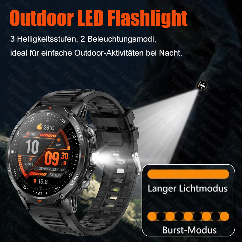 ساعة ذكية رجالية متينة للاستخد - مراجعة Smartwatch Military Watches For Men وسعره