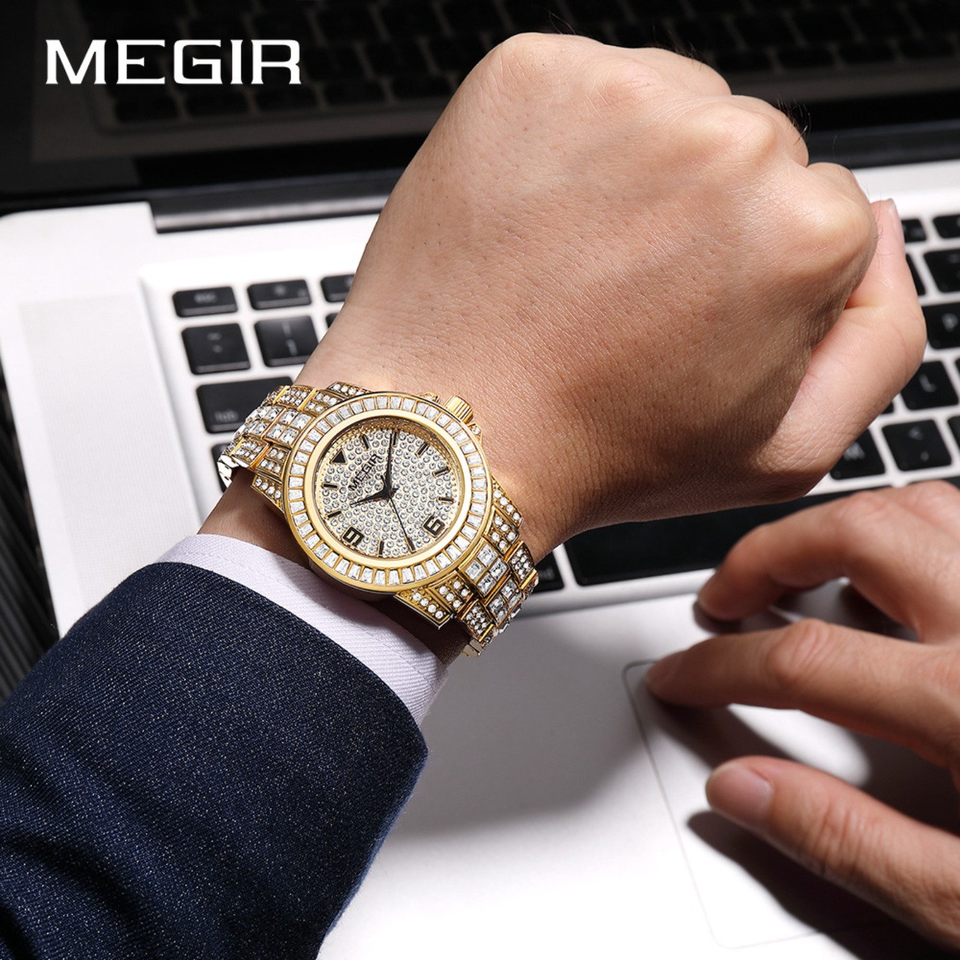 ساعات MEGIR الفاخرة المرصعة با - مراجعة Analog Quartz Watch وسعره