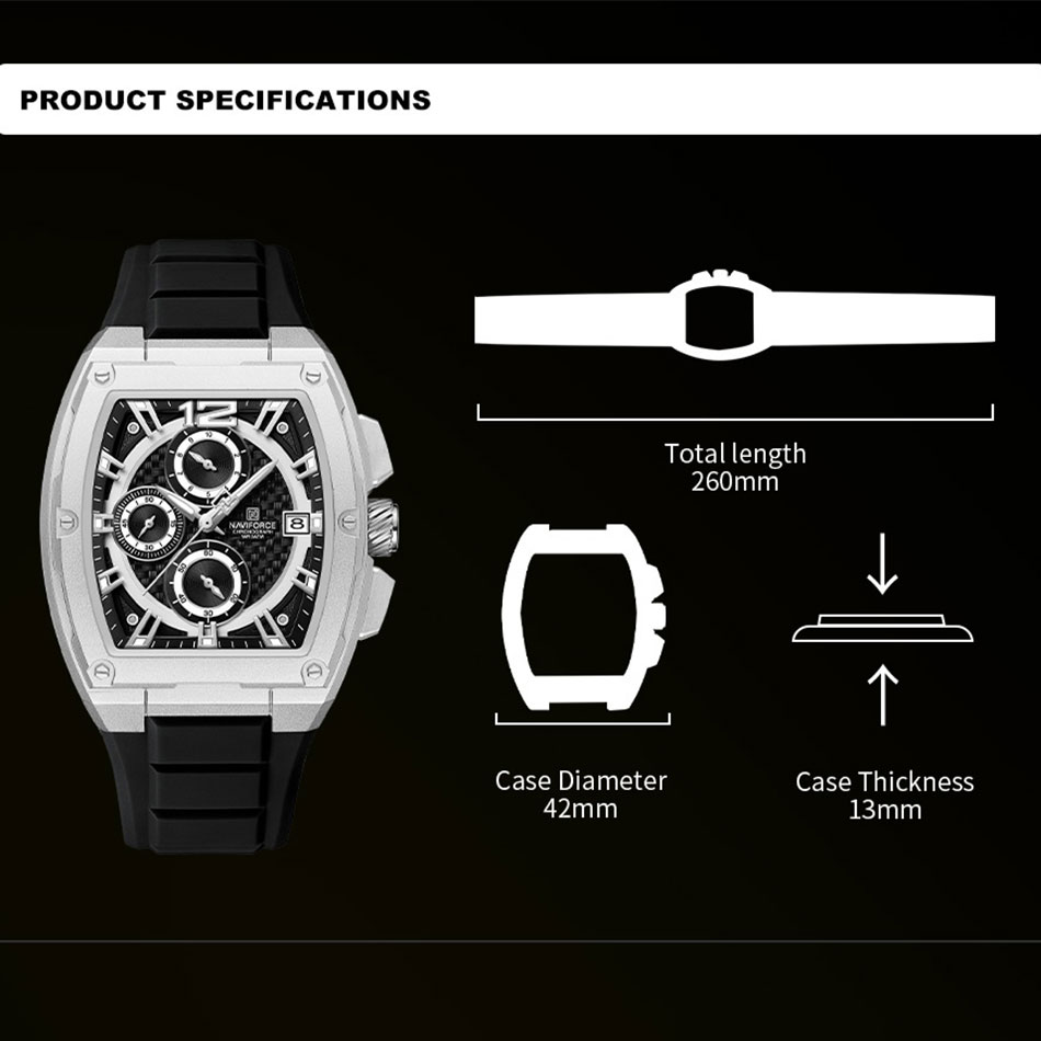 ساعة NAVIFORCE الرياضية الفاخر - مراجعة Silicone Sport Band وسعره