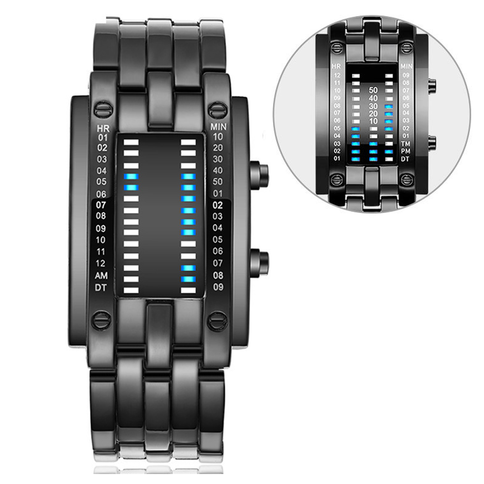 ساعة إلكترونية رقمية LED زرقاء - مراجعة Smartwatch Premium Watches For Men وسعره