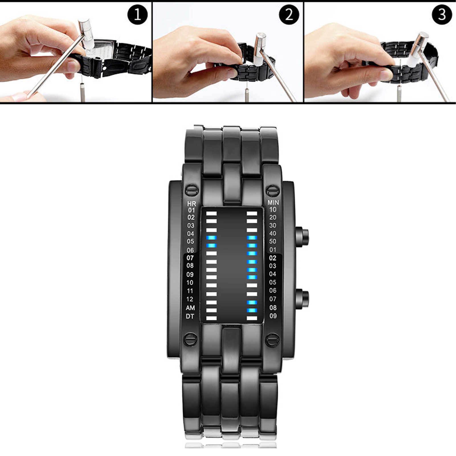 ساعة إلكترونية رقمية LED زرقاء - مراجعة Smartwatch Premium Watches For Men وسعره