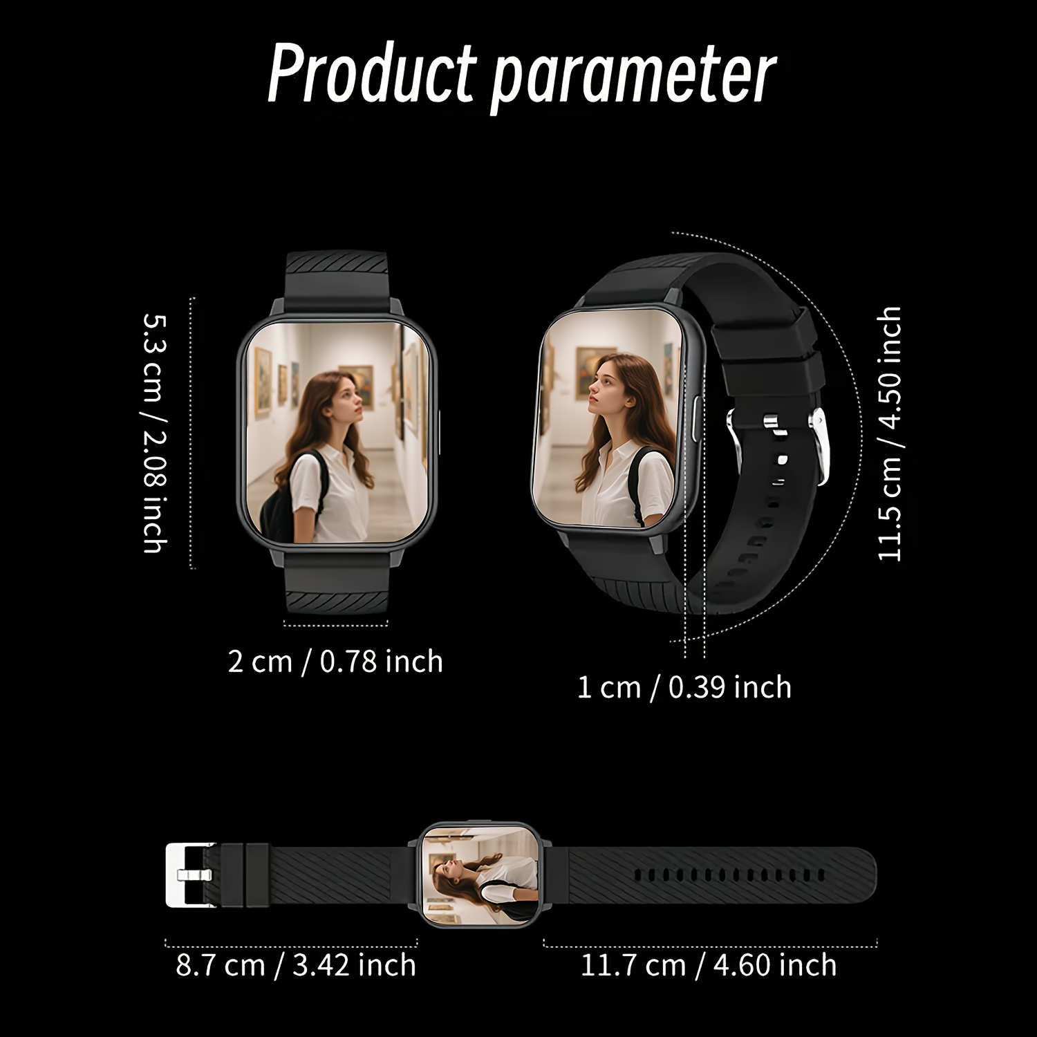 ساعة ذكية رياضية، شاشة لمس كام - مراجعة Smartwatch Iphone Watch For Men وسعره
