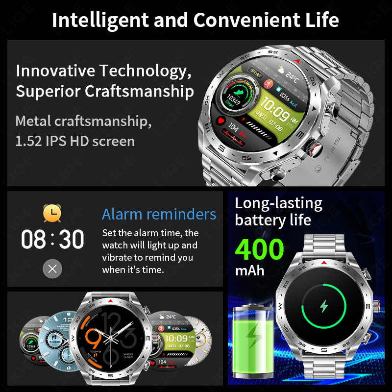 ساعة ذكية LIGE بشاشة AMOLED مع - مراجعة Smartwatch Noise Watches For Women وسعره