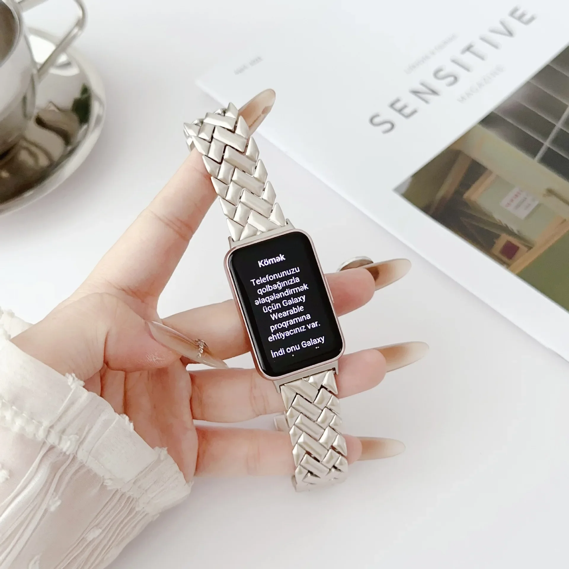 سوار معصم Fit3 معدني لسوار الس - مراجعة Watch Smartwatch Android وسعره