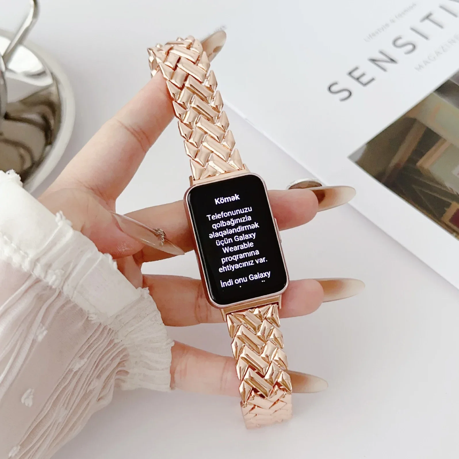 سوار معصم Fit3 معدني لسوار الس - مراجعة Watch Smartwatch Android وسعره