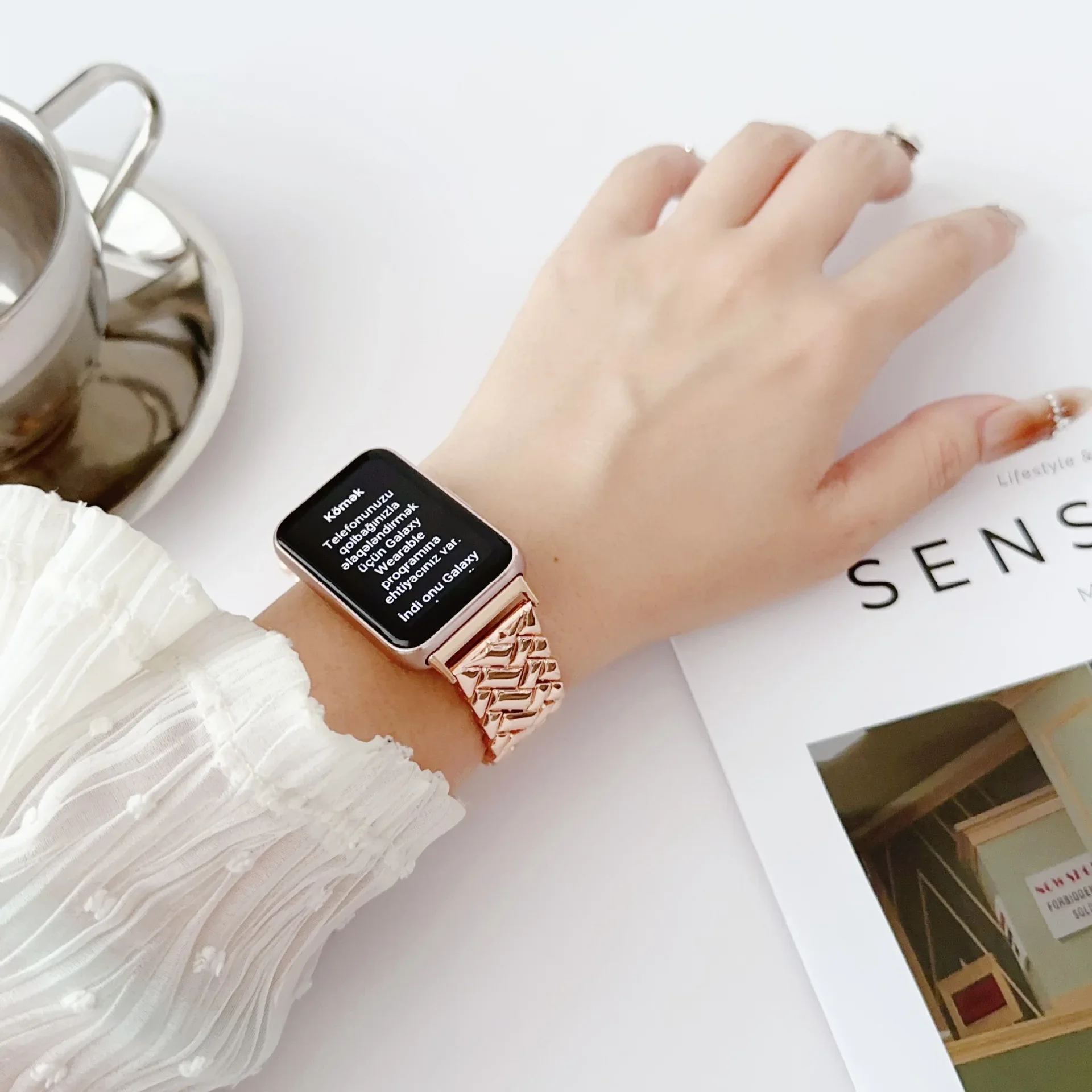 سوار معصم Fit3 معدني لسوار الس - مراجعة Watch Smartwatch Android وسعره