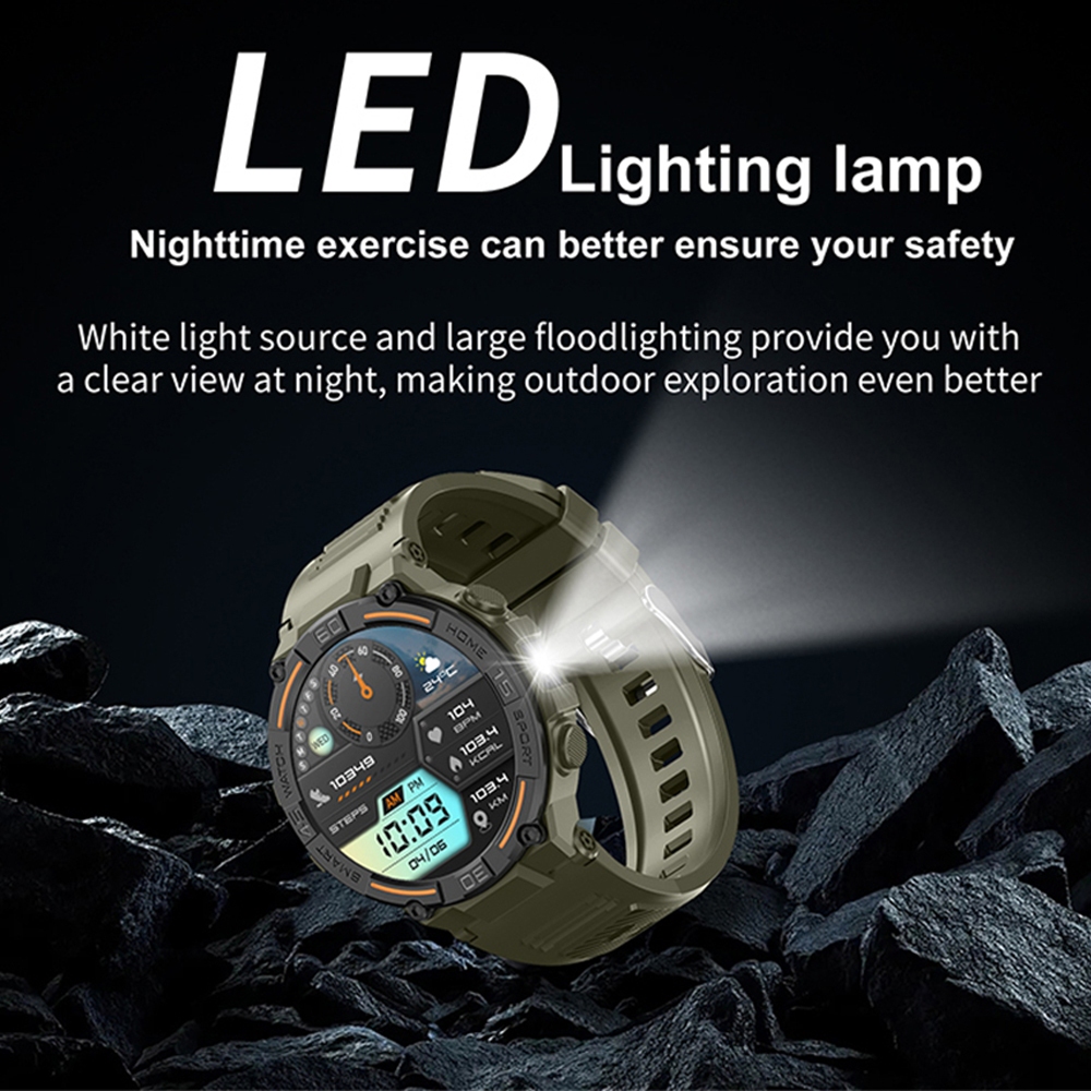 ساعة ذكية عسكرية متينة للاستخد - مراجعة Smartwatch Rugged Watches For Men وسعره