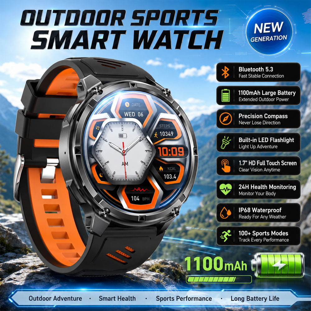 ساعة ذكية YAOCX AMOLED للرجال  - مراجعة Smartwatch Rugged Watches For Men وسعره