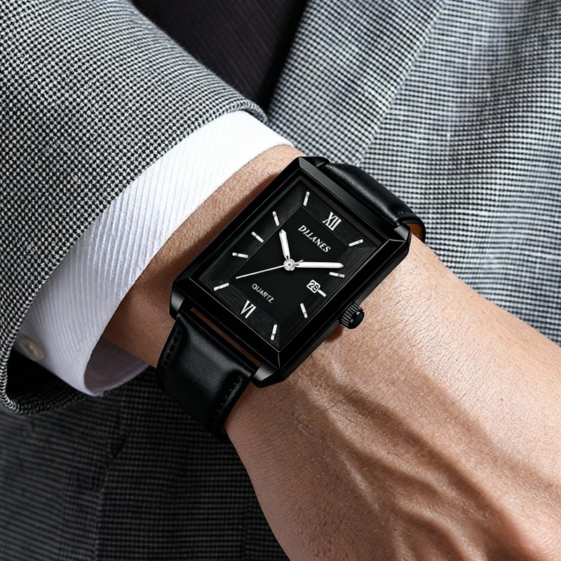 ساعات رجالية جلدية كاجوال، ساع - مراجعة Smartwatch Casual Watches For Men وسعره