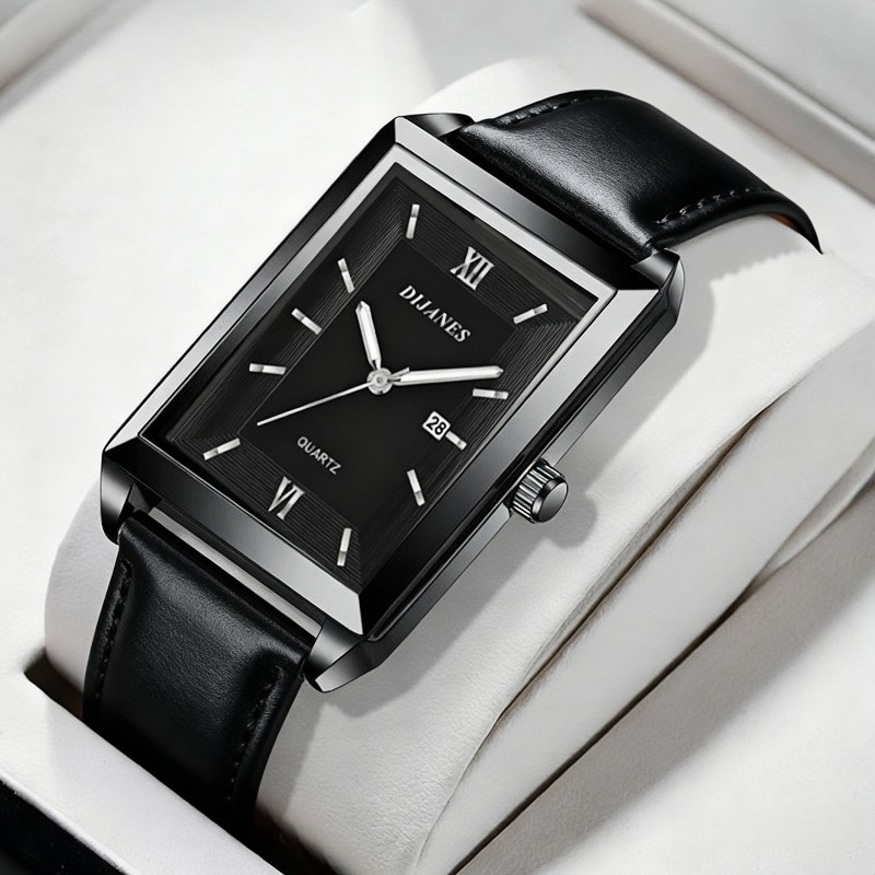 ساعات رجالية جلدية كاجوال، ساع - مراجعة Smartwatch Casual Watches For Men وسعره