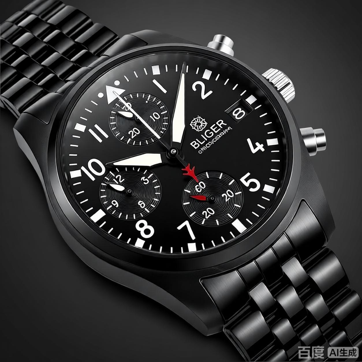 ساعة BLIGER سوداء بالكامل بتصم - مراجعة Analog Quartz Watch وسعره
