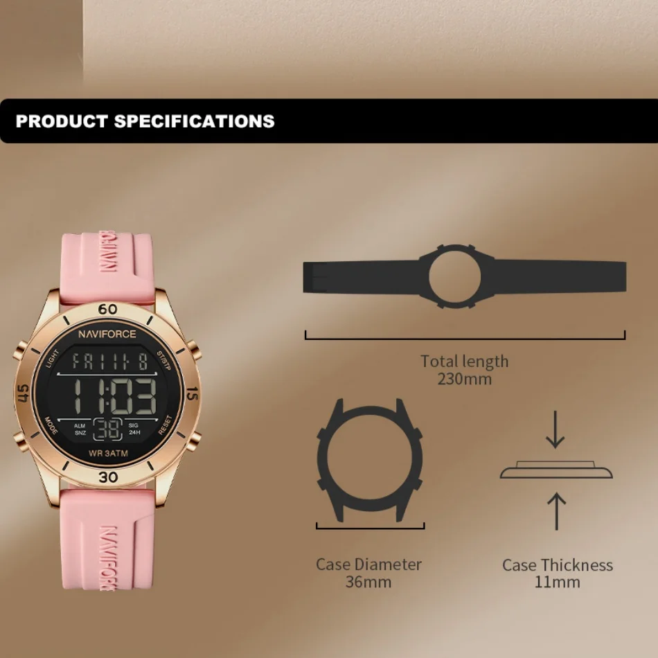 ساعة NAVIFORCE للنساء موضة ريا - مراجعة Silicone Sport Band وسعره