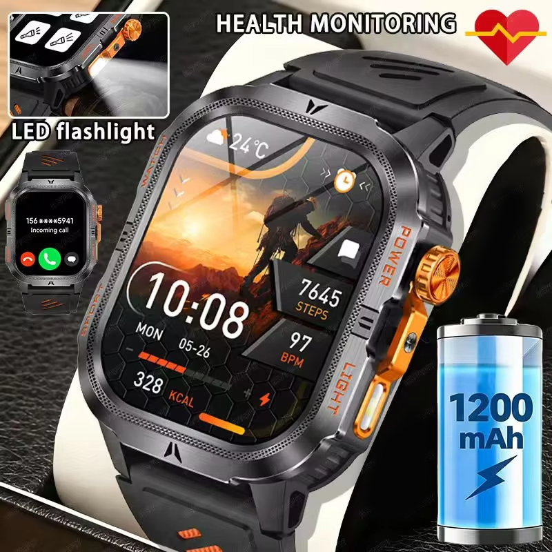 ساعة ذكية عسكرية متينة 2026 بب - مراجعة Smartwatch Rugged Watches For Men وسعره