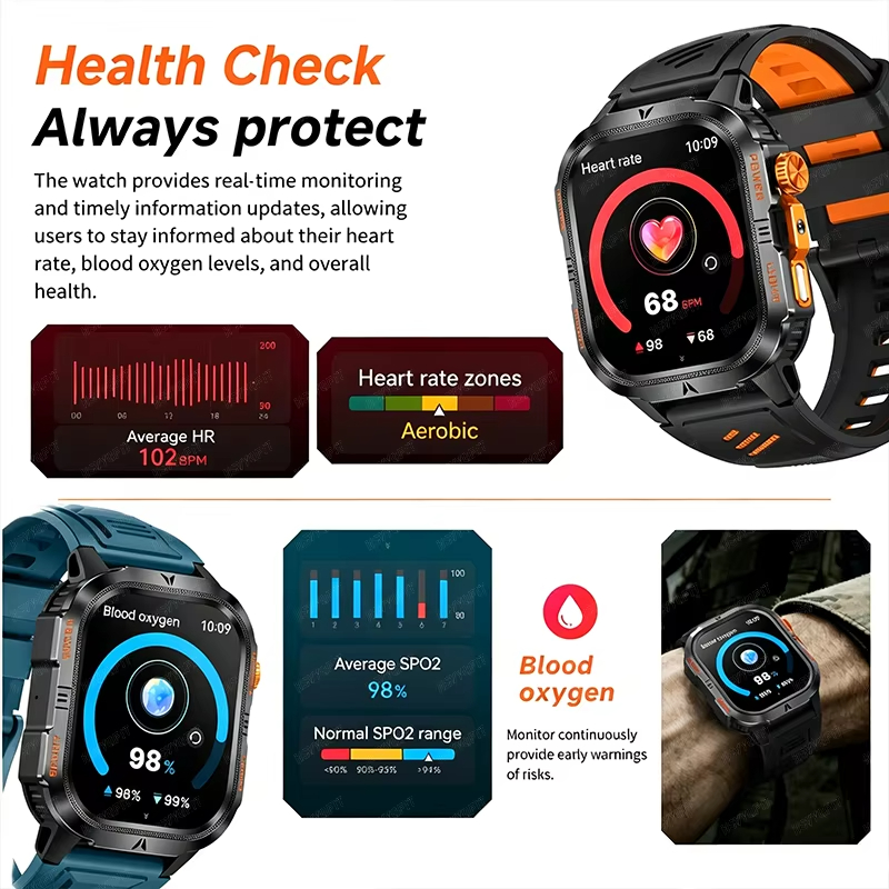 ساعة ذكية عسكرية متينة 2026 بب - مراجعة Smartwatch Rugged Watches For Men وسعره