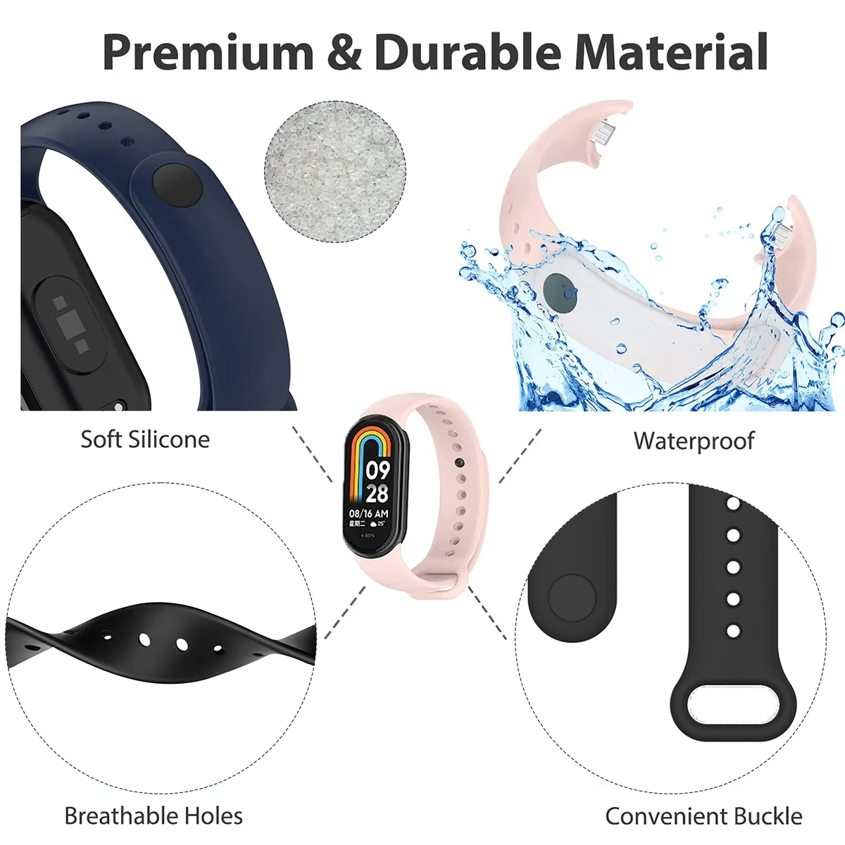 حزام لشاومي Mi Band 9/9 NFC سو - مراجعة Silicone Sport Band وسعره
