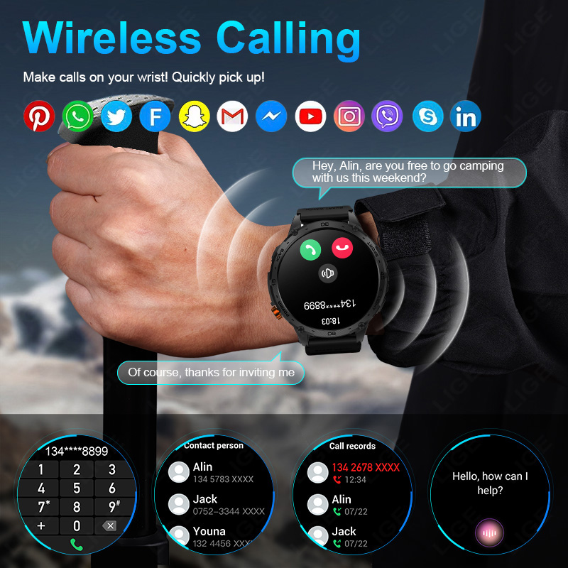 LIGE 730mAh بطارية كبيرة جدا و - مراجعة Smartwatch Latest Watches For Men وسعره