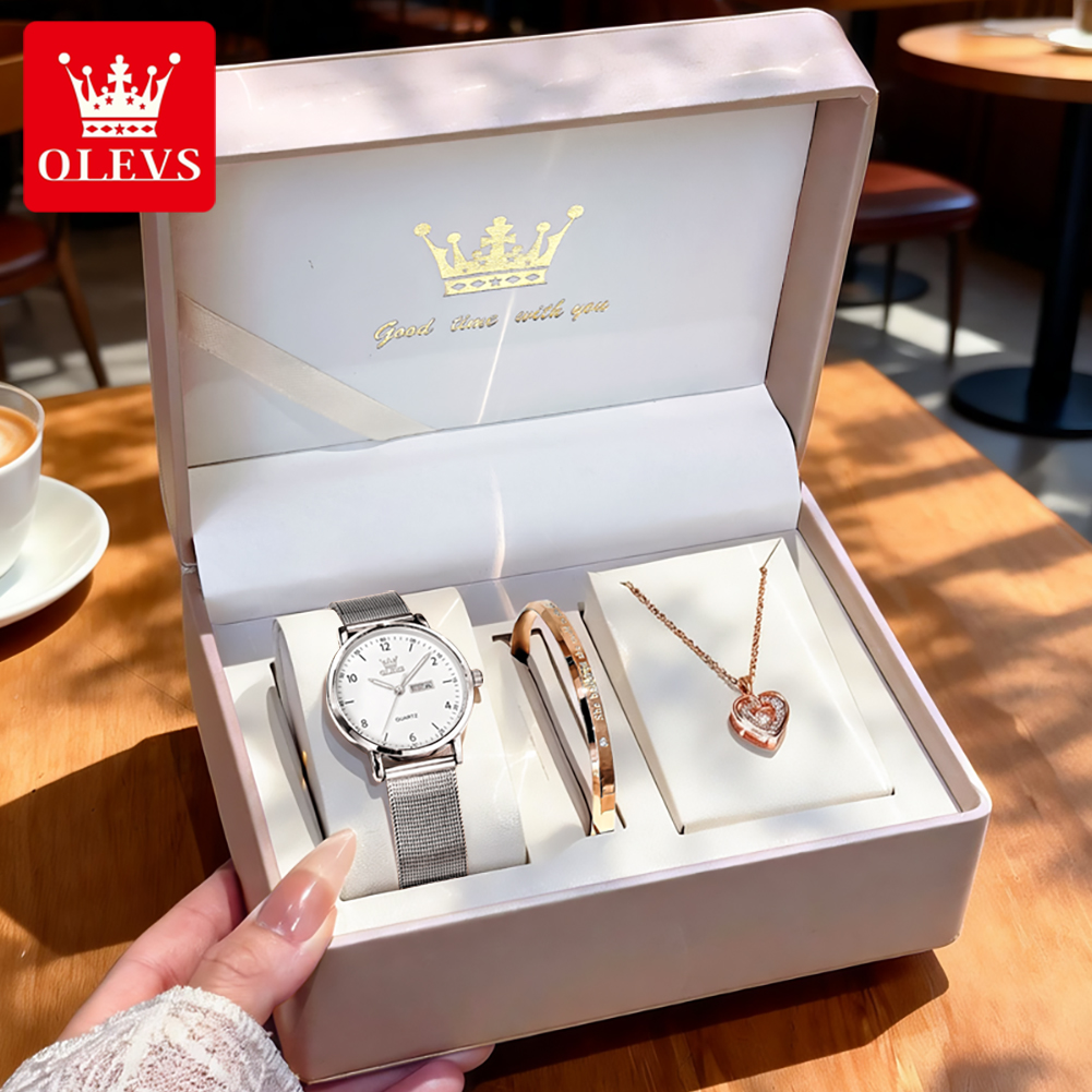 ساعات OLEVS 2996 النسائية الأص - مراجعة Analog Quartz Watch وسعره
